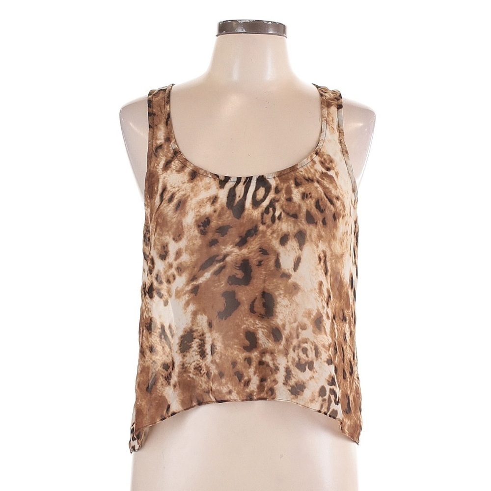 Show Me Your Mumu Leopard Print Semi Sheer Tank Top Size Large L